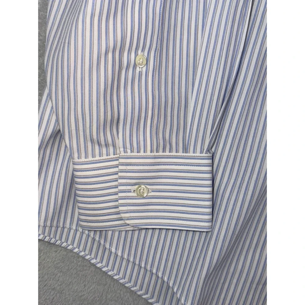 JOS A BANK Traveler's Collection Mens 16.5X35 Striped‎ Cotton Dress Shirt